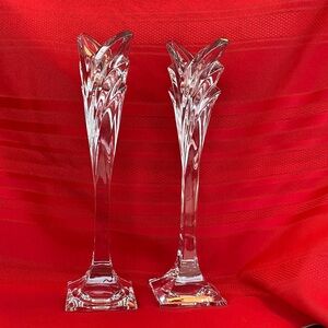 Mikasa Crystal Candle Holders 12.5” tall